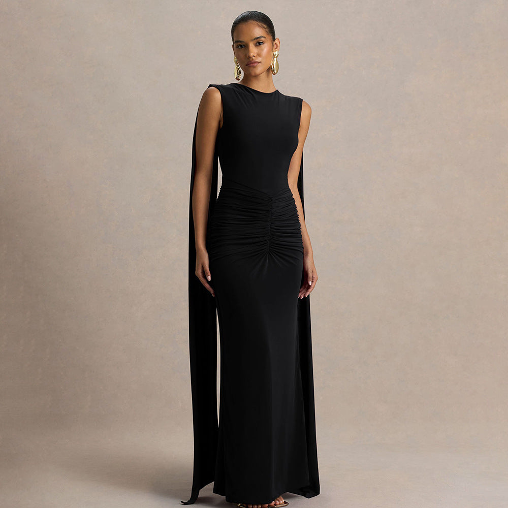 Sexy, Figure-hugging Backless Dress With Fluttering Ribbons